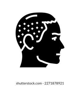 caesar hairstyle male glyph icon vector. caesar hairstyle male sign. isolated symbol illustration