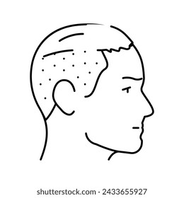 caesar hairstyle male line icon vector. caesar hairstyle male sign. isolated contour symbol black illustration