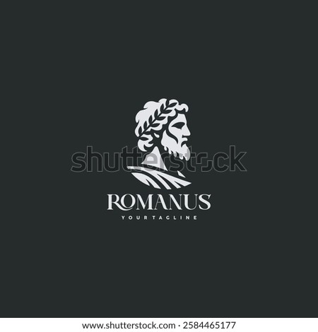 caesar head logo greek god vector illustration design