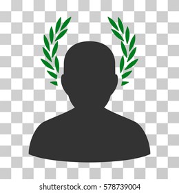 Caesar icon. Vector illustration style is flat iconic bicolor symbol, green and gray colors, transparent background. Designed for web and software interfaces.