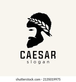 Caesar of Rome empire head vector logo design vector black silhouette