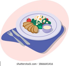 Chicken caesar salad Stock Illustrations, Images & Vectors | Shutterstock