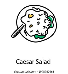 Caesar Salad Hand Drawn Icon 