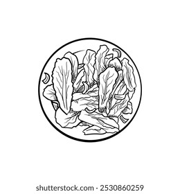 Caesar Salad Ícone De Vetor De Alimentos Desenhado À Mão