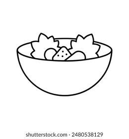 Caesar Salad line art icon