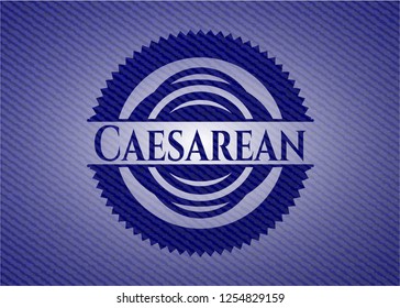 Caesarean emblem with denim texture