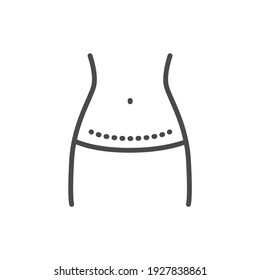 Caesarean line color icon. Outline pictogram for web page, mobile app, promo.