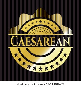 Caesarean shiny badge. Vector Illustration. Detailed.