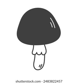 Caesar's mushroom Doodle Icon. Edible Amanita caesarea. Forest fungi vector illustration.