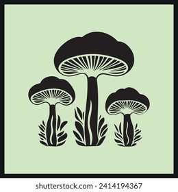 Caesars mushroom silhouette vector, Illustration Clipart