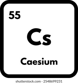 Caesium chemical element icon isolated on white background . Caesium icon vector