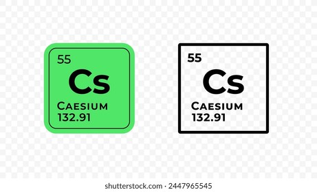 Caesium, chemical element of the periodic table vector design
