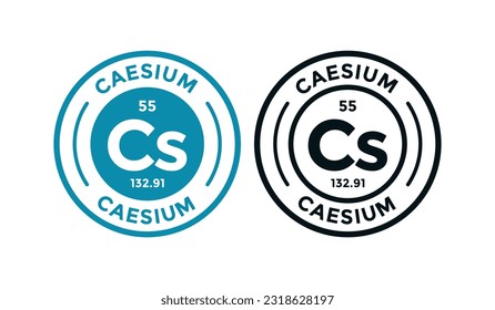 CAESIUM logo badge design. this is chemical element of periodic table symbol. Suitable for business, technology, molecule, atomic symbol 