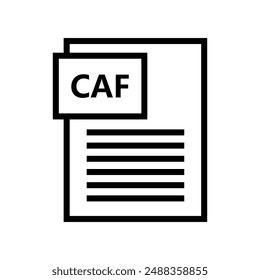 Caf file icon illustrated on background