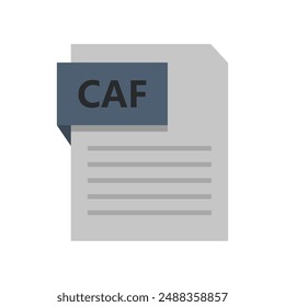 Caf file icon illustrated on background