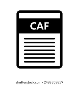 Caf file icon illustrated on background