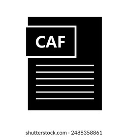 Caf file icon illustrated on background