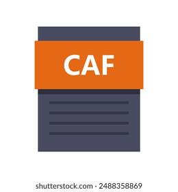 Caf file icon illustrated on background