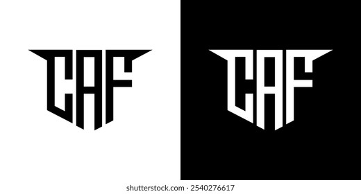 Projeto do logotipo da letra CAF com fundo branco no ilustrador, estilo de sobreposição de fonte do alfabeto moderno do logotipo do logotipo, desenhos caligráficos para o logotipo, cartaz, convite, etc.