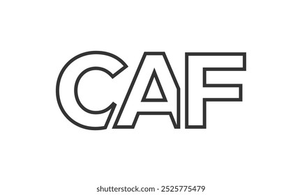 Modelo de design de logotipo CAF com texto em negrito forte e moderno. Logotipo vetorial inicial com tipografia simples e mínima. Identidade de empresa moderna ideal para a presença de marca de empresas.