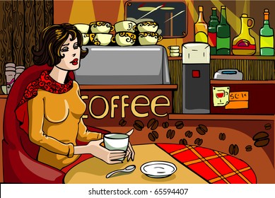 In cafe