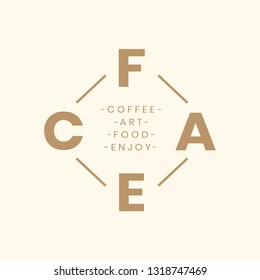 Vector de placa de marca de café y arte