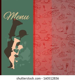 A cafe background with tiny drawings