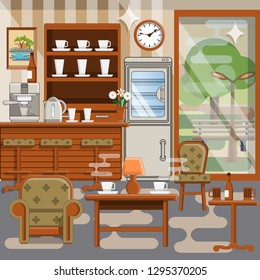 Cafe. Background. Vector illustration.