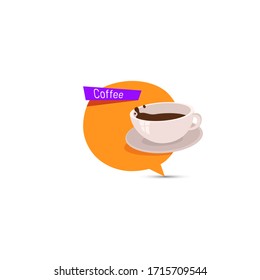 Diseño de pancartas en el bar cafetería con la taza de café. Ilustración vectorial.