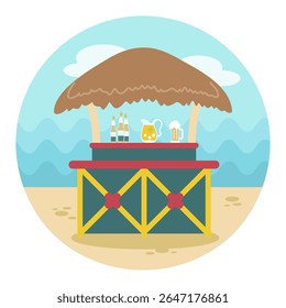 Cafe Bar bungalows on the beach vector icon. Beach. Summer. Summertime. Holiday. Vacation, eps 10