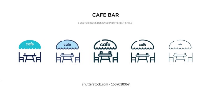 cafe bar icon in different style vector illustration. two colored and black cafe bar vector icons designed in filled, outline, line and stroke style can be used for web, mobile, ui