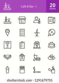Cafe & Bar Line Icons