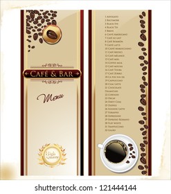 Cafe bar menu elegant template