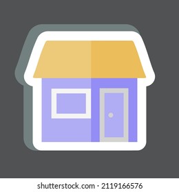 Cafe and Bar Sticker in trendy isolated on black background