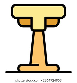 Cafe bar stool icon outline vector. Modern chair. Retro plastic color flat