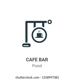 Cafe bar vector icon on white background. Flat vector cafe bar icon symbol sign from modern food collection for mobile concept and web apps design.
