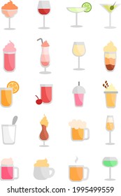 Cafe beverages, illustration, on a white background.