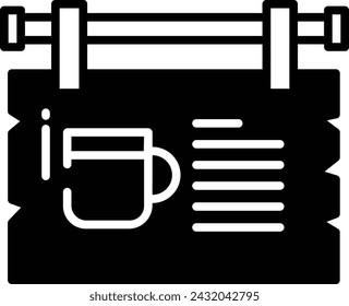 Cafe board glyph and line vector illustration