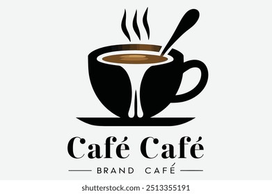 logotipo de identidade da marca cafe cafe