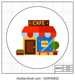 Cafe Building Vector Icon