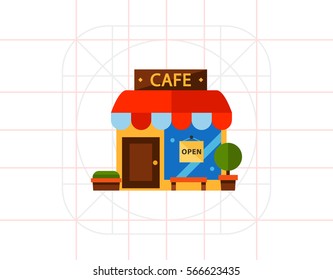 Cafe Building Vector Icon