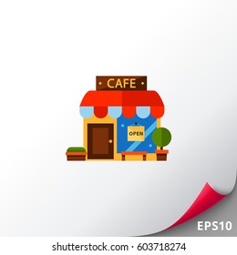 Cafe Building Vector Icon