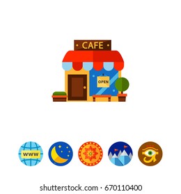 Cafe Building Vector Icon