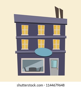 cafe building vector illustration 