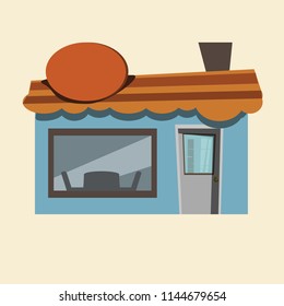 cafe building vector illustration 