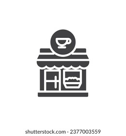 Cafe, cafetería, icono vectorial. signo plano relleno para concepto móvil y diseño web. Icono de glifo de la cafetería. Símbolo, ilustración del logotipo. Gráficos vectoriales