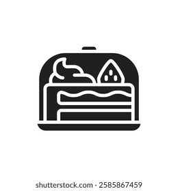 Cafe Cake Filled Icon Vector Illustration