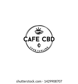 cafe cannabis abstract logo design