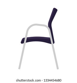 Cafe Chair Side View Vector Icon Interior. Seat Table Indoor Furniture. Bistro Eatery Person Decor Modern Design