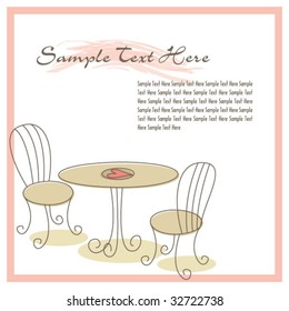 Cafe chair and table template 02